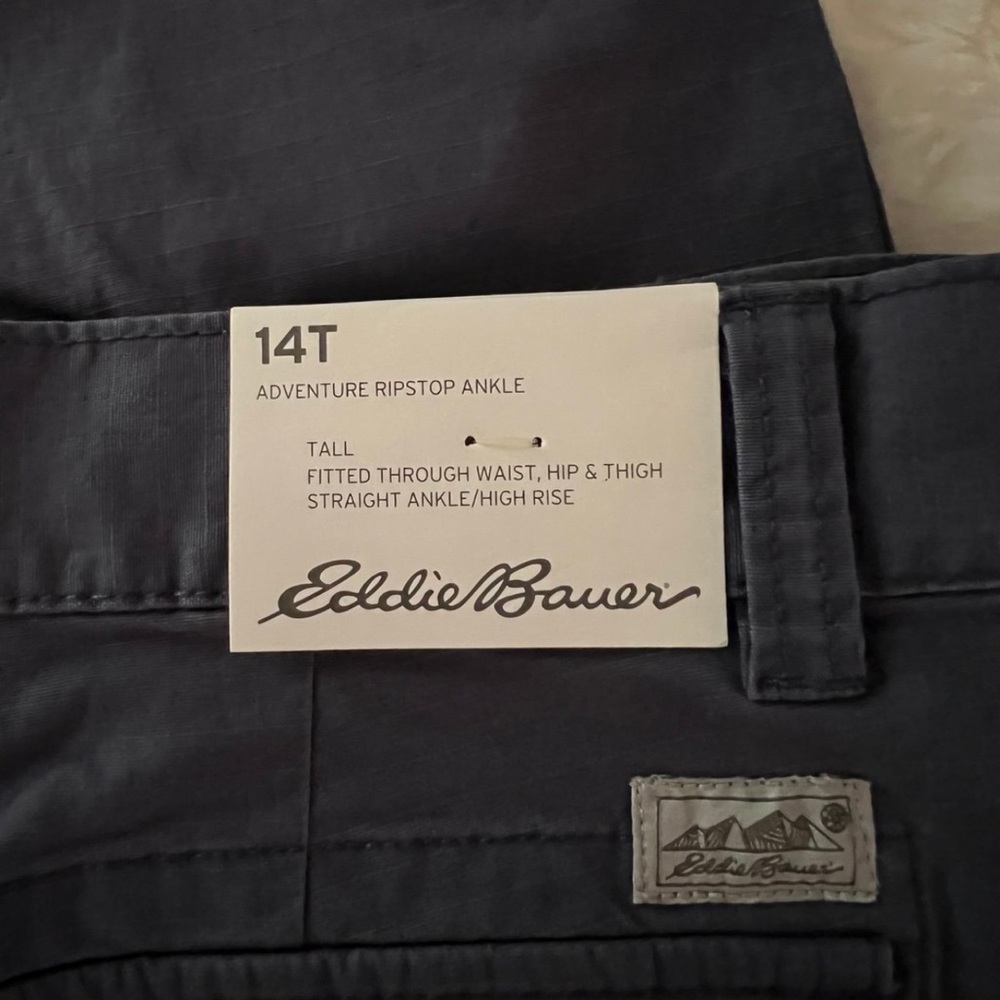 Eddie Bauer Pants Womens Size 14T Dusk Navy Lightweight Outdoor Hiking -New - Picture 2 of 8